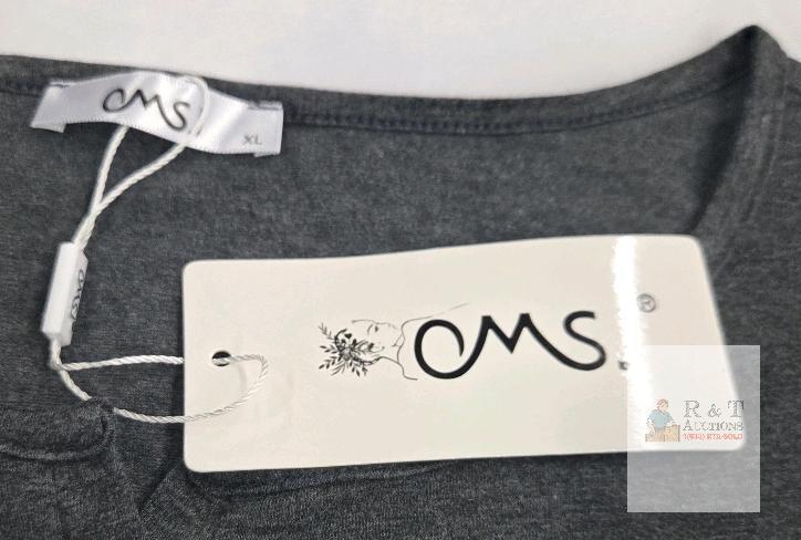 NEW OMS XL Women's Charcoal Gray Long Sleeve Henley Shirt, 3-Button,
