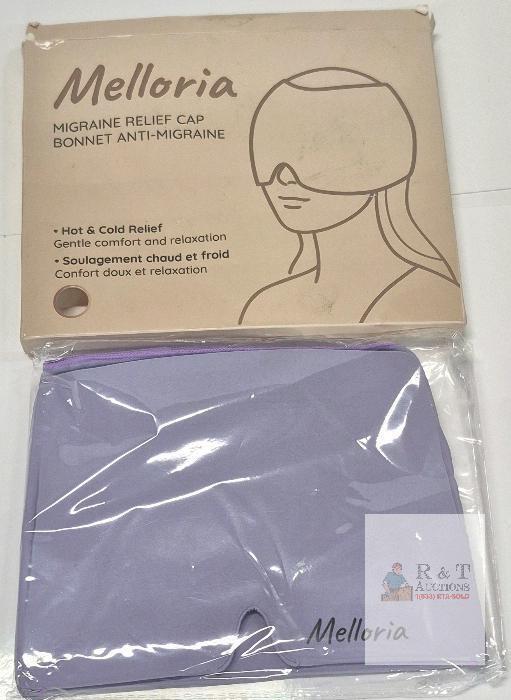 NEW Melloria Migraine Relief Cap - Hot & Cold Gel Therapy, Lavender, Flexible Mask