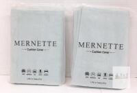 2 NEW Mernette Cushion Covers Set of 2, Velvet, Light Green, 18"x18" Hidden Zipper, Model X002M2PMYT