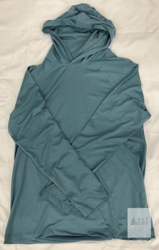 NEW GapFit Tech Jersey Performance Hoodie, Light Blue, Size Large, Moisture Wicking, Pullover