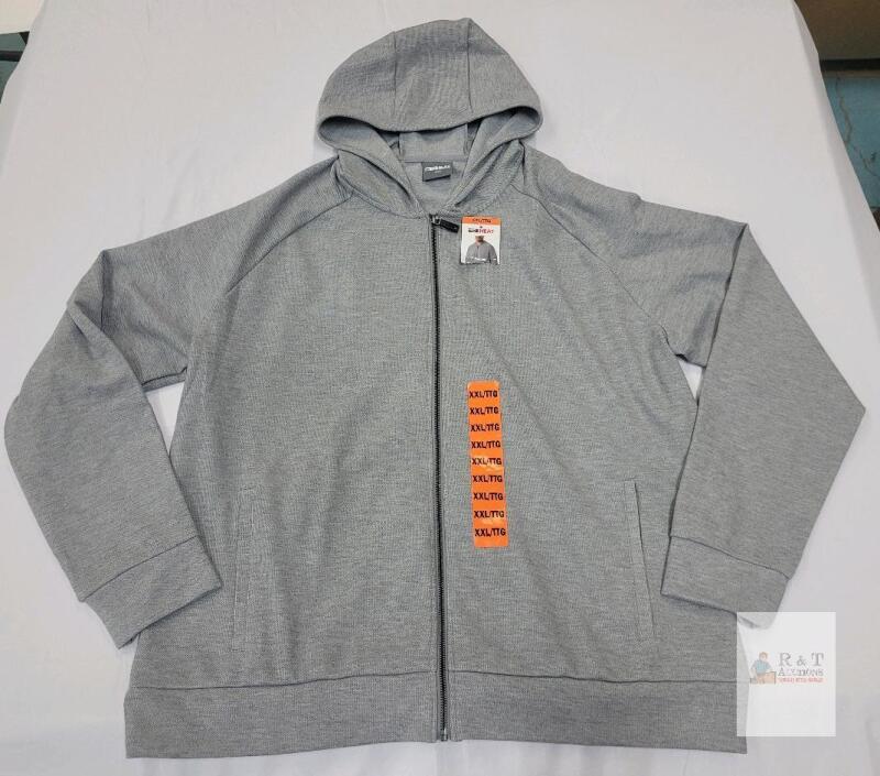 NEW 32 Degrees HEAT Men's Full-Zip Hoodie, XXL, Light Gray, Thermal, New with Tags
