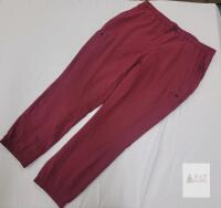 NEW Merrell Men's Large Outdoor Pants, Burgundy, Elastic Waist & Cuffs, Polyester/Elastane