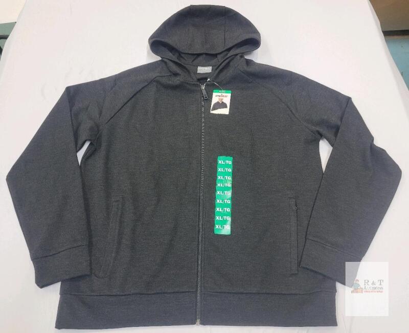 NEW 32 Degrees HEAT Full Zip Hoodie XL Charcoal Gray, Cotton Blend, 2 Pockets, NWT