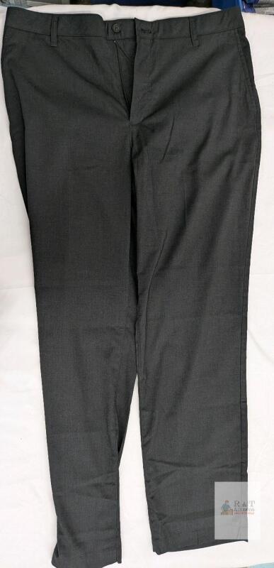 NEW Ted Baker Men&rsquo;s Dress Pants, Size 36x32, Black, Flat Front, Buttoned Back Pockets