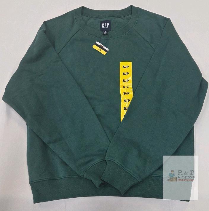 NEW GAP Crewneck Sweatshirt, Size Small, Dark Green, Long Sleeve, Made in China