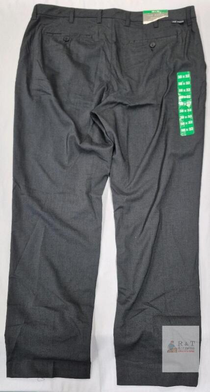 NEW Ted Baker 38x32 Straight Fit Dress Pants, Dark Gray, Classic Style, Belt Loops, 4 Pockets