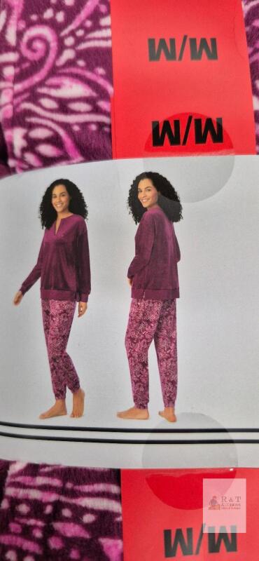 NEW Nautica Women&rsquo;s 2-Piece Pajama Set Medium, Purple Paisley, Fleece, Long Sleeve Top & Pants