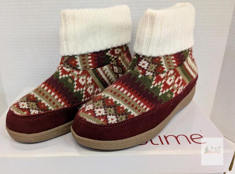 Biotime Faye Women&rsquo;s Orthotic-Friendly Slippers, Wine Pattern, Size 8 US (39 EU)