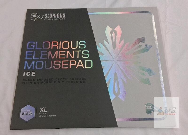Glorious Elements Ice XL Gaming Mouse Pad &ndash; Black, Glass-Infused, 17"x15", Fast Glide