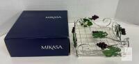 Mikasa Grapevine Napkin Holder Chrome Plated Metal, Decorative Grape & Leaf Accents, 7.5"x7.5"
