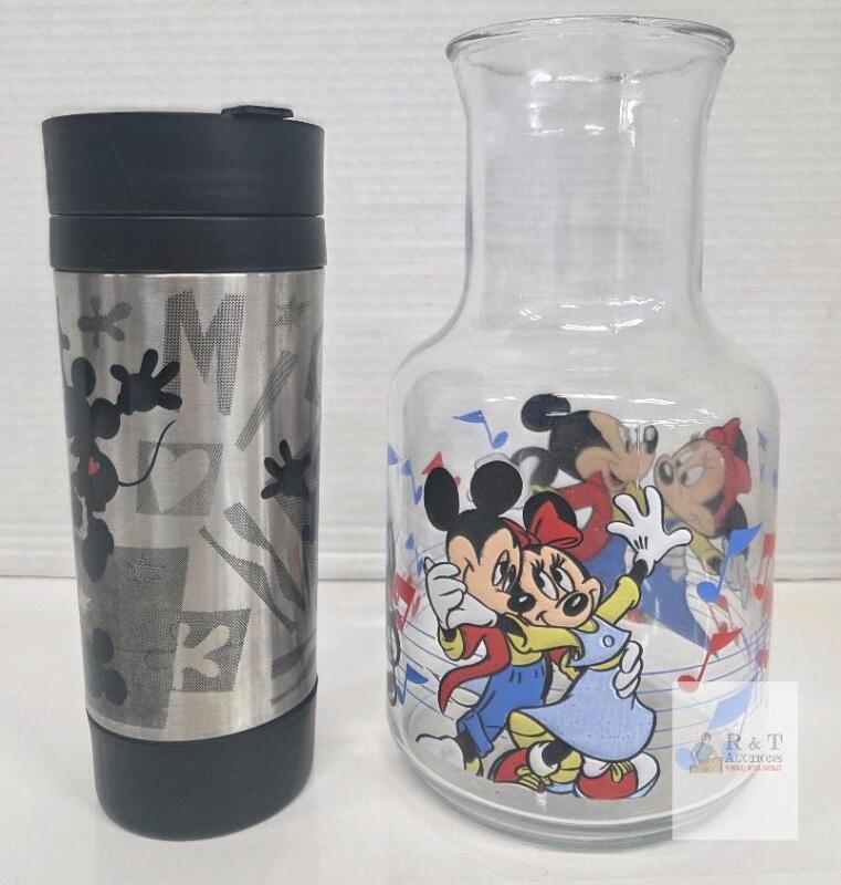Disney Mickey & Minnie Mouse Insulated Travel Mug & Glass Carafe Set, 16oz/32oz, A 4401