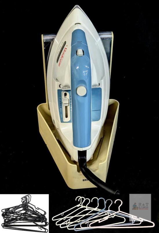 Sunbeam 12651 Steam Iron, 1200W, 120V, Stainless Soleplate, Wall Holder & Plastic Hangers