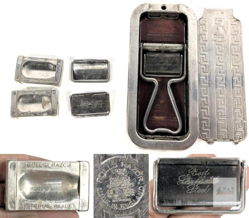 Rolls Razor Imperial Self-Sharpening Safety Razor Set, Sheffield Steel Blades, Original Case, England