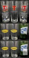 Branded Pint Glasses &ndash; Tennent&rsquo;s, Rolling Rock, D&rsquo;Addario &ndash; 16oz Barware Collection