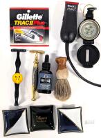 MIXED SHAVING LOT MODERN AND Vintage Italian Double Edge Safety Razor, Gold & Silver Tone, Made in Italy