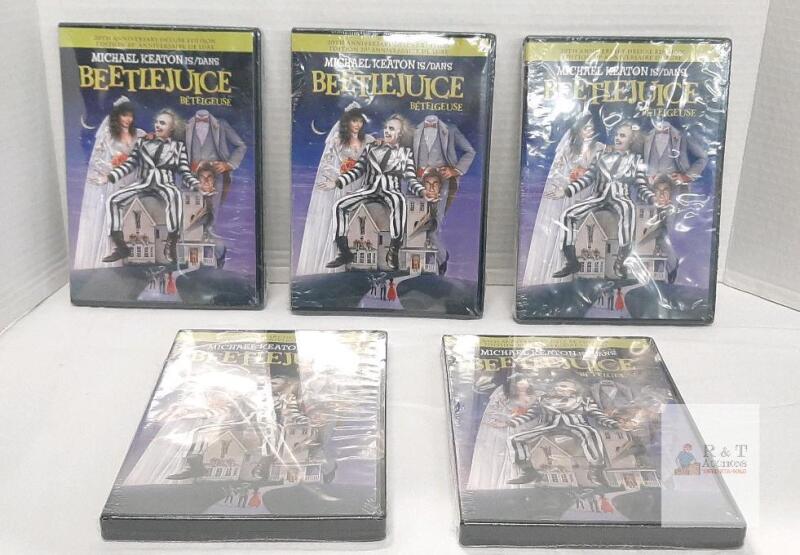 5 NEW Beetlejuice 20th Anniversary Deluxe Edition DVD, Michael Keaton, Tim Burton, Sealed, UPC 883929040571