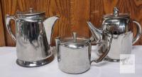 3-Piece Stainless Steel Tea & Coffee Set, Polished Finish, 32oz Pot, 24oz Teapot, Classic Style
