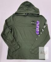 NEW O&rsquo;Neill XXL (18/20) Boys Youth Long Sleeve Olive Green Hooded T-Shirt Pullover Kangaroo Pocket