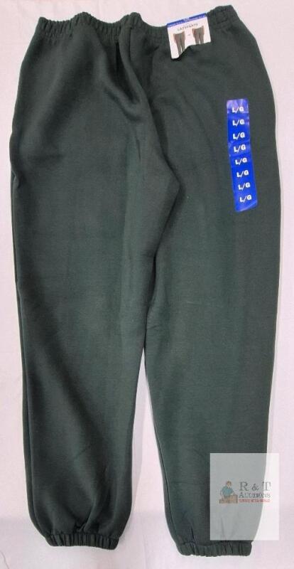 NEW LAZYPANTS Dark Green Relaxed Fit Sweatpants, Size Large, 29.5" Inseam, Elastic Waist, New Tags