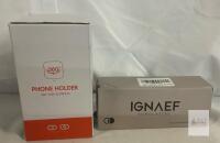 IGNAEF Fit Over Sunglasses UV400 & 360&deg; Rotating Rearview Mirror Phone Holder, Multi-Angle Mount