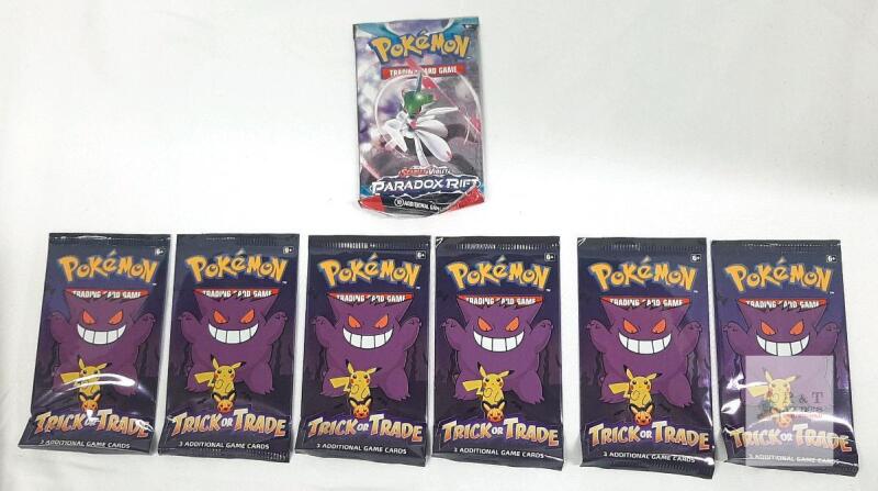 Pok&eacute;mon TCG Trick or Trade (6 Packs) + Scarlet & Violet Paradox Rift Booster (1 Pack) Sealed