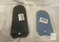 Heat Resistant Silicone Mats for Hair Styling Tools, Magnetic, 2-Pack (Gray & Blue),