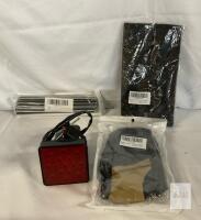NEW Universal Car/Truck Accessories Bundle &ndash; LED Trailer Light, 20 Vent Trim Strips, Steering Wheel Cover