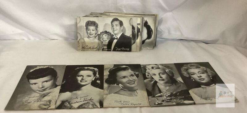 Large Lot of 1940s&ndash;1950s Hollywood B&W Celebrity Postcards, Lucille Ball, Desi Arnaz