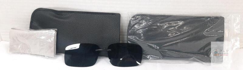 IGNEF CIF309 Clip-On Polarized UV400 Sunglasses Black for Large Rectangular Eyeglasses X0042DIGHL