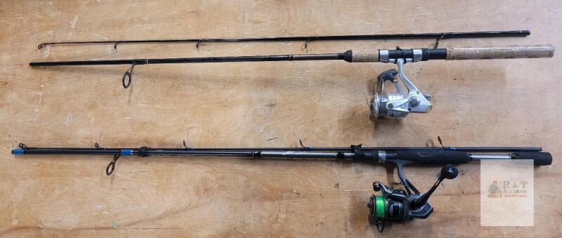 Shakespeare Shock 2500 Spinning Combo & S7 Prime 2000 Series Combo &ndash; 2-Piece Rods with Line