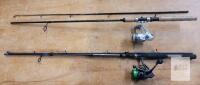 Shakespeare Shock 2500 Spinning Combo & S7 Prime 2000 Series Combo &ndash; 2-Piece Rods with Line