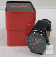 AC/DC Back in Black Analog Watch ACDC001, Japanese Quartz, 42mm, 2017, Original Box, 421 Y127E1