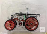 1:24 Scale Die-Cast Engine 6 Vintage Horse-Drawn Steam Fire Engine Model, Chrome & Red Detailing