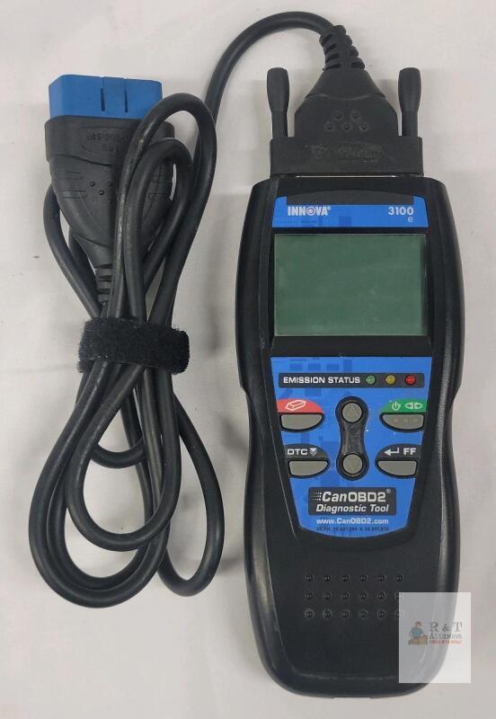 POWERS ON : INNOVA 3100e CanOBD2 Diagnostic Tool, LCD Display, OBD2 Cable, Emissions & Code Reader