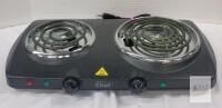 Working Master Chef Double Burner Electric Hot Plate, Model 043-1201-4, 1500W, 120V, Independent Controls