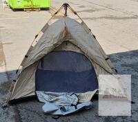 Instant Dome Camping Tent 2-3 Person, Beige/Gray, Carry Bag & Stakes, Fast Set-Up-appears complete