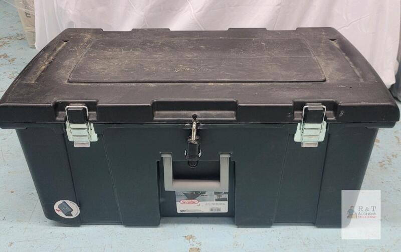 Sterilite 1842LAB9 Lockable Storage Trunk, 31" x 18" x 14", Black, Heavy-Duty Plastic, USA Made
