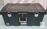 Sterilite 1842LAB9 Lockable Storage Trunk, 31" x 18" x 14", Black, Heavy-Duty Plastic, USA Made