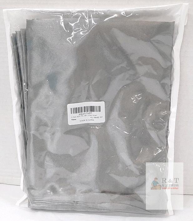 Grey Silver Satin Pillowcases, 4-Pack (2 Pairs), 20"x30", HLJ-99680-ZST, X004IVTKPT, New,