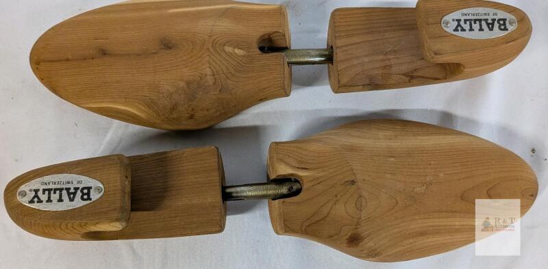 Bally of Switzerland Wooden Shoe Trees, Adjustable, 12.5 in, Rochester Marked