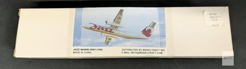 Modelcraft Jazz Dash 8-300 1:100 Scale Airplane Kit, WST1061, Boxed, Jazz/Canada Livery