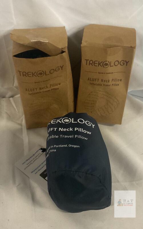 Trekology ALUFT Neck Pillow Inflatable Travel Pillow, Ergonomic, Compact, 3.2 oz, w/Bag & Box
