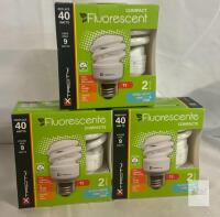 Xtricity T2 9W CFL Bulbs, 3/2 Pack, 540 Lumens, 4100K Cool White, Medium Base, 120V