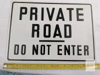 Vintage Metal "Private Road Do Not Enter" Sign, 24"x18", Black on White