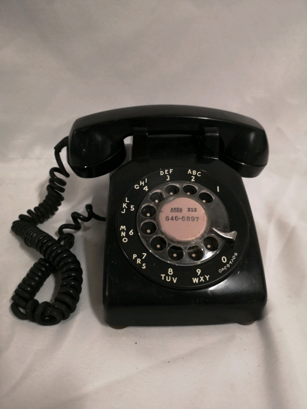 Vintage Black Rotary Telephone by Northern Electric