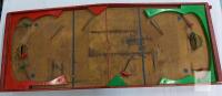 Vintage Wooden Mechanical Rod Hockey Table Game, Canada, Maple Leaf, c. 1940s-60s, 36"x16"