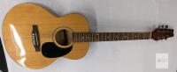 Denver DF44S Folk Acoustic Guitar, Solid Spruce Top, Mahogany Back & Sides, Chrome Tuners