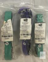NEW Black Rhino Tactical Dog Collar Medium, Aqua & Purple, Heavy-Duty Padded Nylon, Metal Buckle