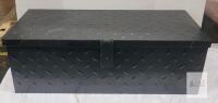31" Heavy-Duty Steel Storage Box Black Diamond Plate Tool Chest Lockable, Side Handles