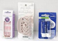 NIVEA Lip Balm 2-Pack, imPRESS Press-On Nails Wider Fit 30ct, sc&uuml;nci 62% Recycled Jaw Clip Pink